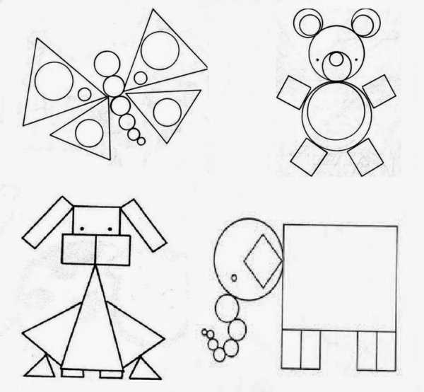 Геометрическая аппликация по шаблонам - 115 фото идей аппликаций из геометрических фигур для дошкольников и школьников