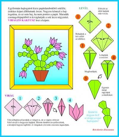 Модульное оригами «кактус в горшке». схема сборки пошагово с фото