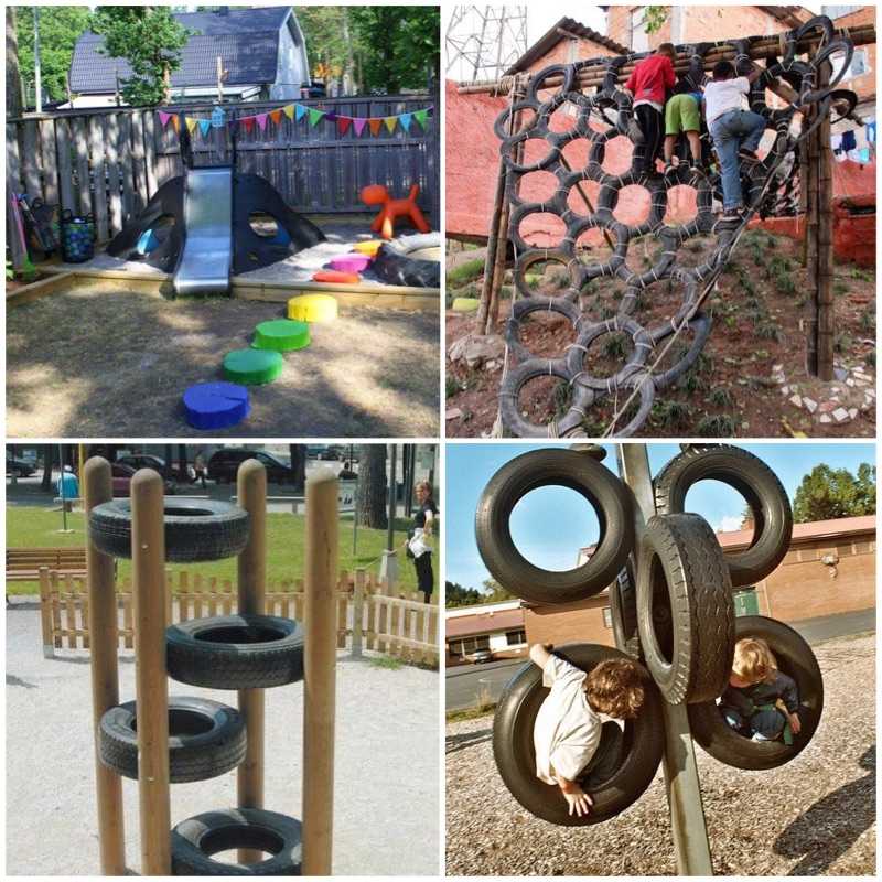 Детская площадка 🤸 своими руками: фото и идеи из подручных средств, оформление в саду и на даче