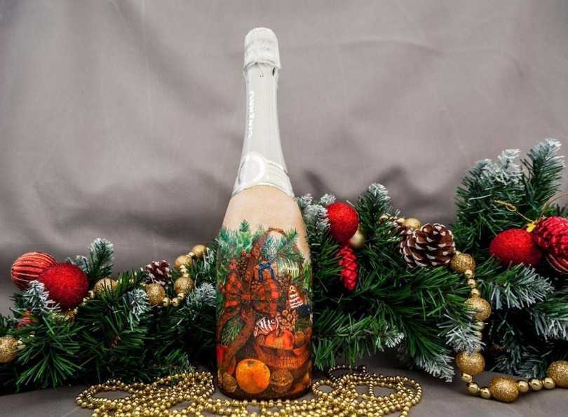Как украсить бутылку шампанского на новый год 2022 своими руками: интересные идеи